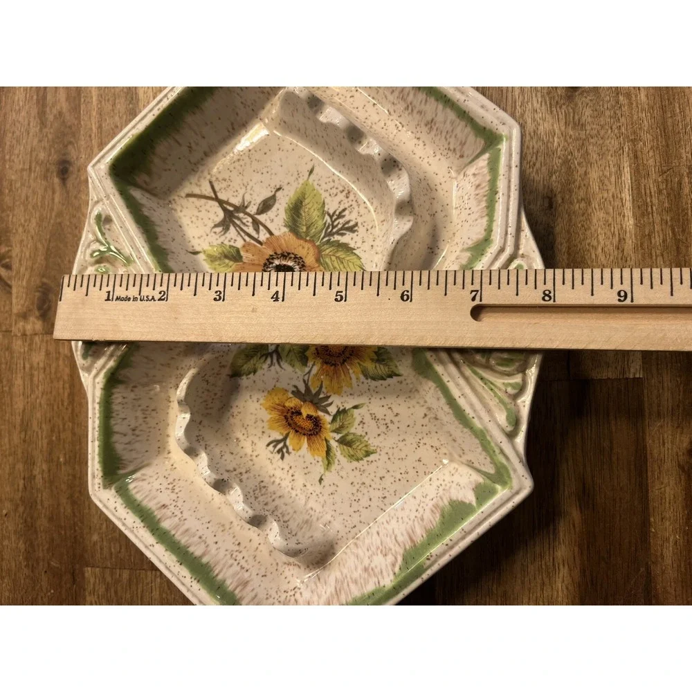 California Pottery Vintage Sunflower Ashtray USA Mid Century Modern 1718 - Picture 3 of 6